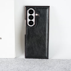 Samsung Galaxy Z Fold 8 Ultra PU Leather Chrome Plated Front Screen Protector Case Cover