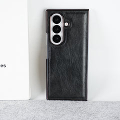 Samsung Galaxy Z Fold 8 Ultra PU Leather Chrome Plated Front Screen Protector Case Cover