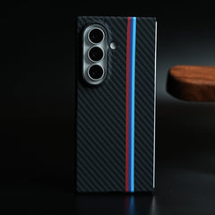 Carbon Fiber Texture Stripe Case for Galaxy Z Fold 8 Ultra | MagSafe Case