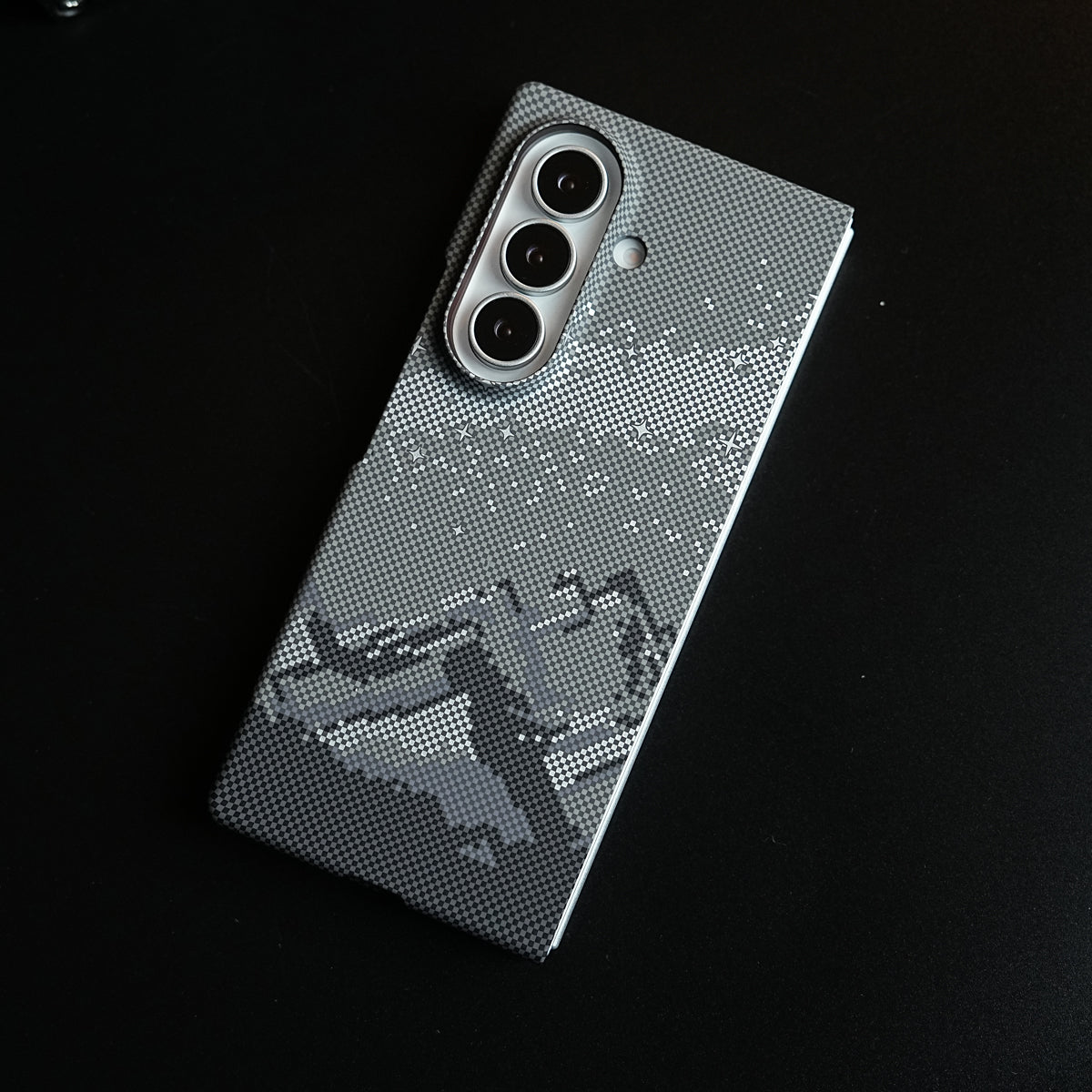 Carbon Fiber Texture Design Hard Pc for Galaxy Z Fold 8 Ultra with Magsafe | Gray Mountains