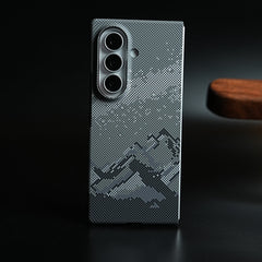 Carbon Fiber Texture Design Hard Pc for Galaxy Z Fold 8 Ultra with Magsafe | Gray Mountains