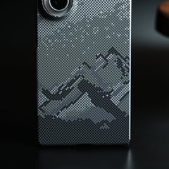 Carbon Fiber Texture Design Hard Pc for Galaxy Z Fold 8 Ultra with Magsafe | Gray Mountains