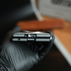 Stitched Leather Texture Cover for Galaxy Z Fold 8 Ultra | Metal Ring Stand Case