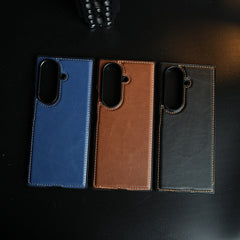 Edge Stitched Leather Texture Case for Galaxy Z Fold 8 Ultra | Magnetic Case