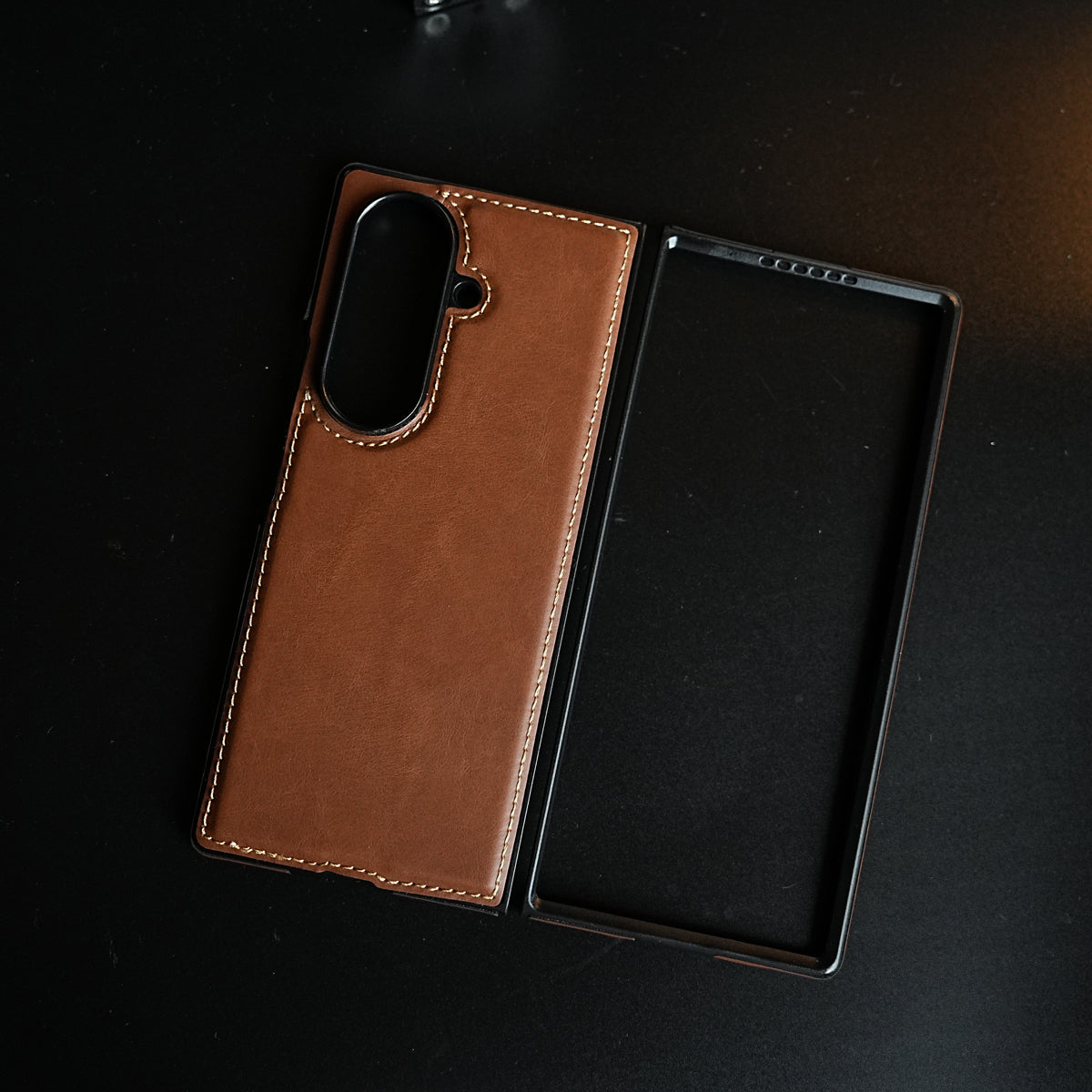 Edge Stitched Leather Texture Case for Galaxy Z Fold 8 Ultra | Magnetic Case
