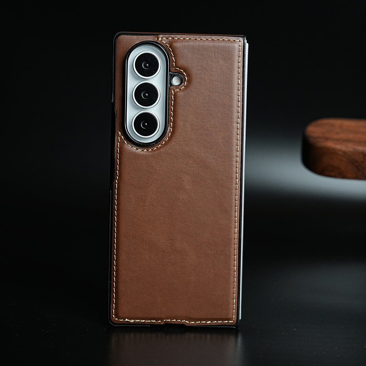 Edge Stitched Leather Texture Case for Galaxy Z Fold 7 | Magnetic Case