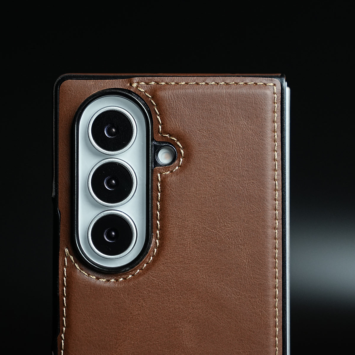Edge Stitched Leather Texture Case for Galaxy Z Fold 7 | Magnetic Case