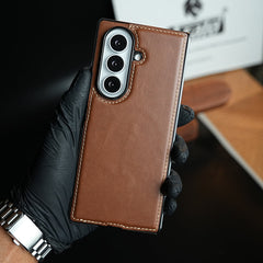 Edge Stitched Leather Texture Case for Galaxy Z Fold 8 Ultra | Magnetic Case
