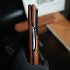 Edge Stitched Leather Texture Case for Galaxy Z Fold 8 Ultra | Magnetic Case