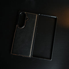Edge Stitched Leather Texture Case for Galaxy Z Fold 8 Ultra | Magnetic Case