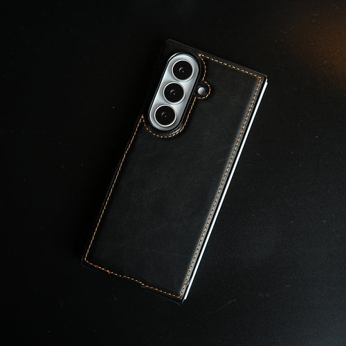 Edge Stitched Leather Texture Case for Galaxy Z Fold 7 | Magnetic Case