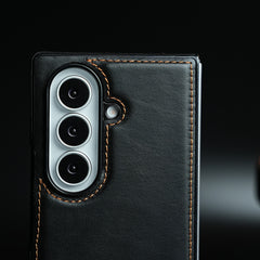 Edge Stitched Leather Texture Case for Galaxy Z Fold 7 | Magnetic Case