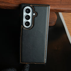 Edge Stitched Leather Texture Case for Galaxy Z Fold 7 | Magnetic Case