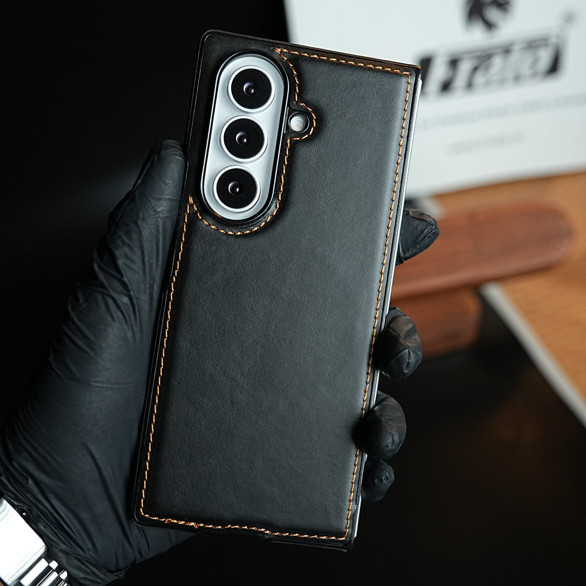 Edge Stitched Leather Texture Case for Galaxy Z Fold 8 Ultra | Magnetic Case
