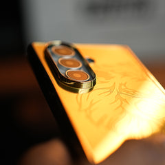 Premium Lion Face Gold Mirror Case for Galaxy Z Fold 8 Ultra