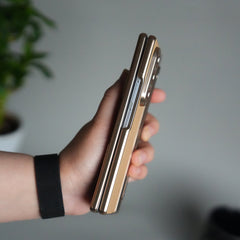 Samsung Galaxy Z Fold 5 Leather Texture front Glass Protection Hinge Case Folding Cover