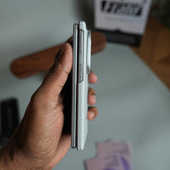 Carbon Fiber Texture Magnetic Case for Galaxy Z Fold 8 | With Tempered Glass Screen Protector