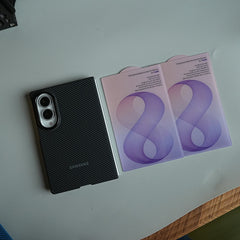 Carbon Fiber Texture Magnetic Case for Galaxy Z Fold 8 | With Tempered Glass Screen Protector