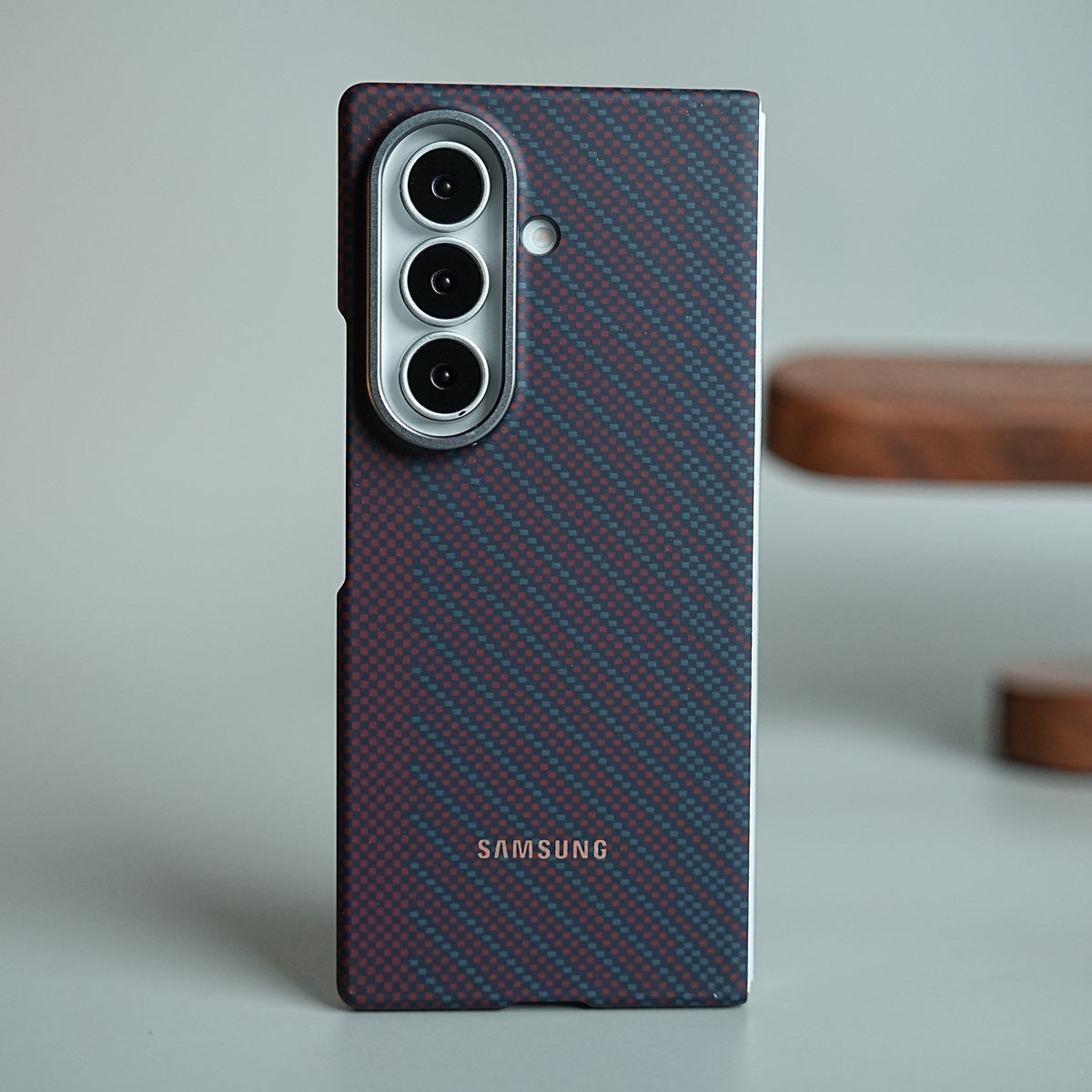 Carbon Fiber Texture Magnetic Case for Galaxy Z Fold 8 Ultra | With Tempered Glass Screen Protector