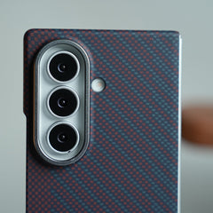 Carbon Fiber Texture Magnetic Case for Galaxy Z Fold 8 Ultra | With Tempered Glass Screen Protector