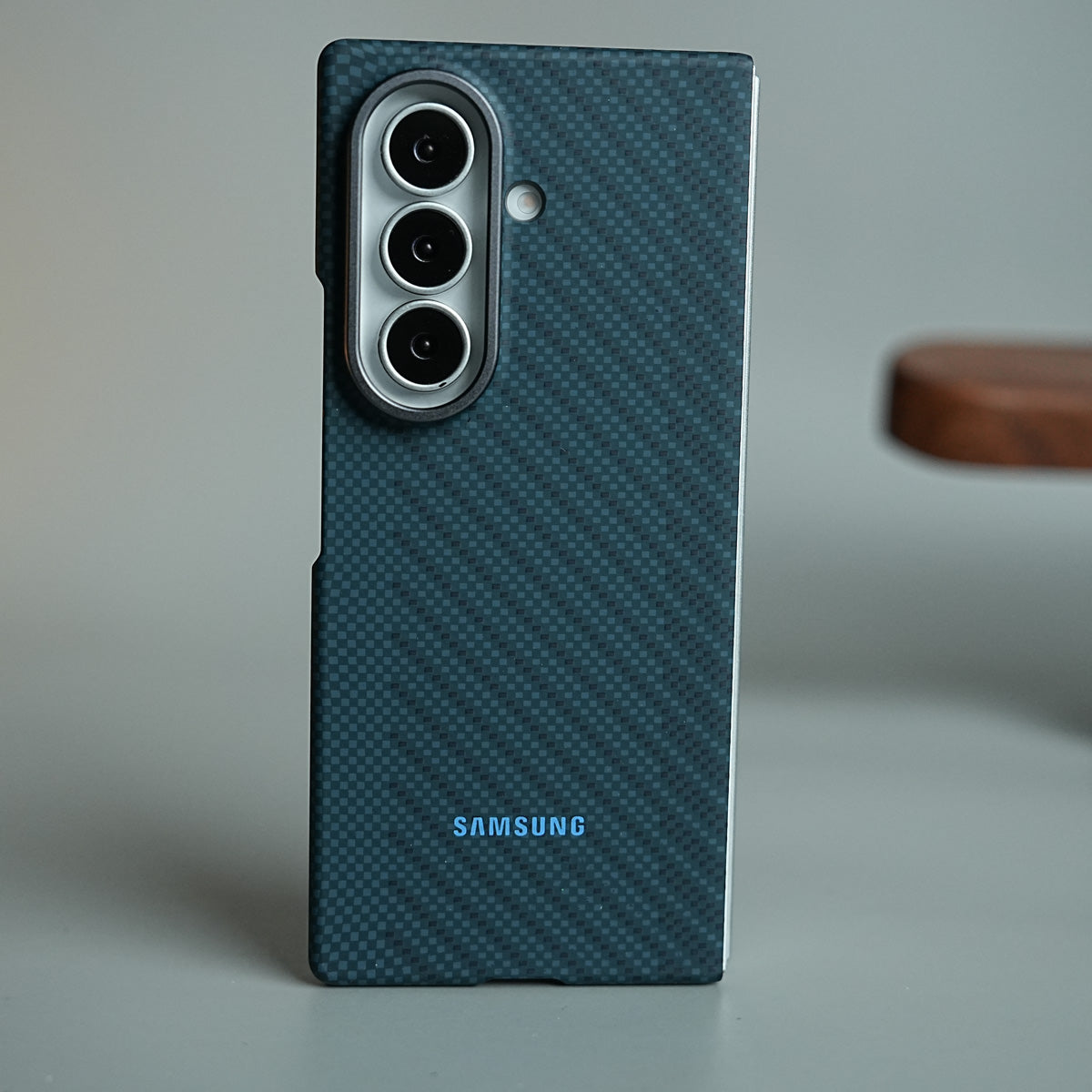 Carbon Fiber Texture Magnetic Case for Galaxy Z Fold 8 Ultra | With Tempered Glass Screen Protector