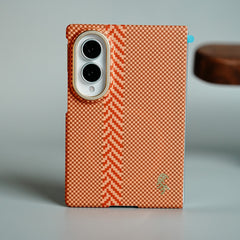 Check Pattern Magnetic Back Case for Galaxy Z Fold 8 | Chevron Stripe Design