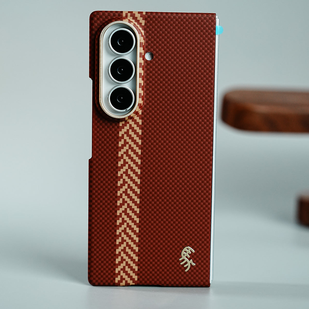 Check Pattern Magnetic Back Case for Galaxy Z Fold 8 Ultra | Chevron Stripe Design