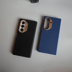 Leather Texture Magnetic Case for Galaxy Z Fold 8 Ultra | Hinge Protection and Metal Camera Guard