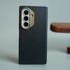 Leather Texture Magnetic Case for Galaxy Z Fold 8 Ultra | Hinge Protection and Metal Camera Guard