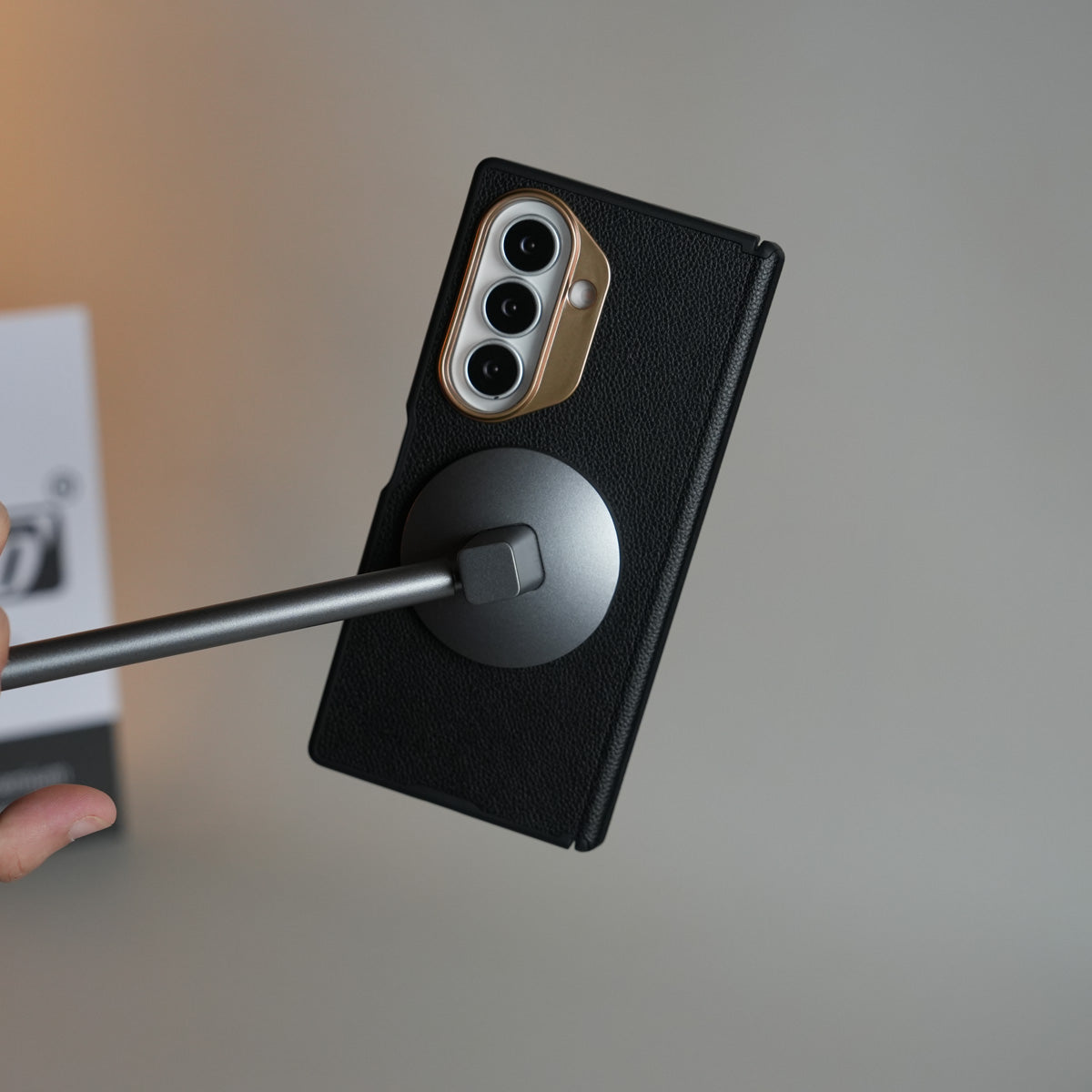 Leather Texture Magnetic Case for Galaxy Z Fold 8 Ultra | Hinge Protection and Metal Camera Guard