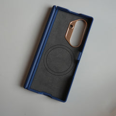 Leather Texture Magnetic Case for Galaxy Z Fold 8 Ultra | Hinge Protection and Metal Camera Guard