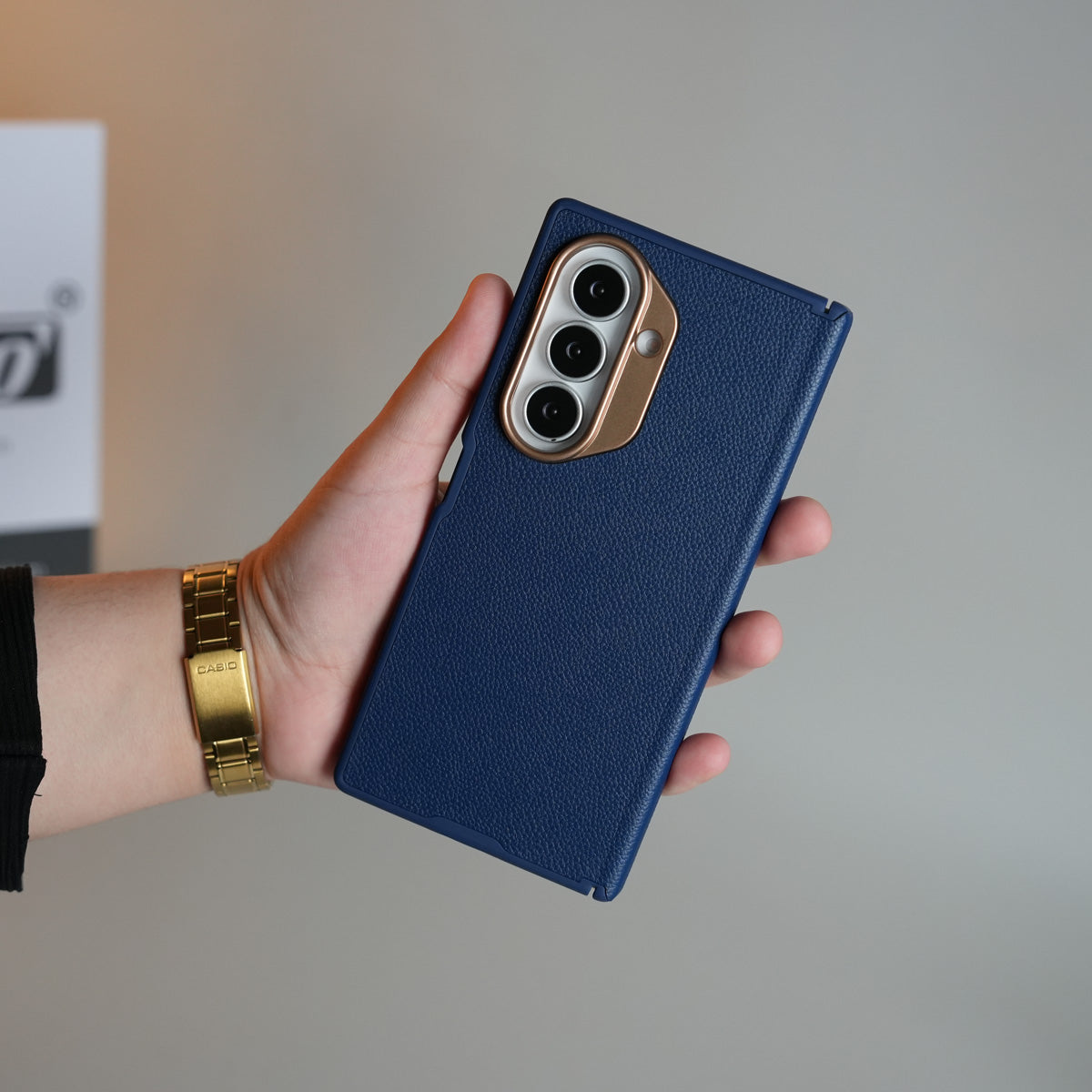 Leather Texture Magnetic Case for Galaxy Z Fold 8 Ultra | Hinge Protection and Metal Camera Guard