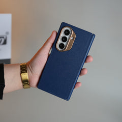 Leather Texture Magnetic Case for Galaxy Z Fold 8 Ultra | Hinge Protection and Metal Camera Guard