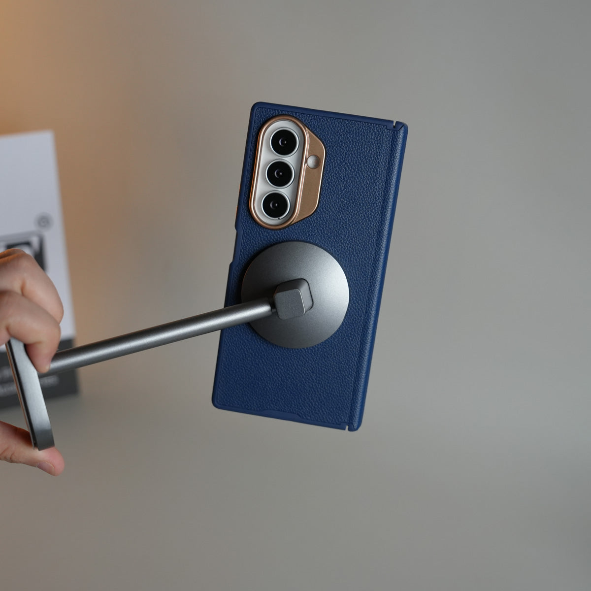 Leather Texture Magnetic Case for Galaxy Z Fold 8 Ultra | Hinge Protection and Metal Camera Guard