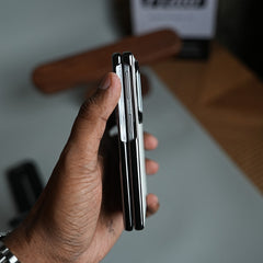 Premium Leather Texture Hinge Protection Case for Galaxy Z Fold 8 | Front Glass Cover