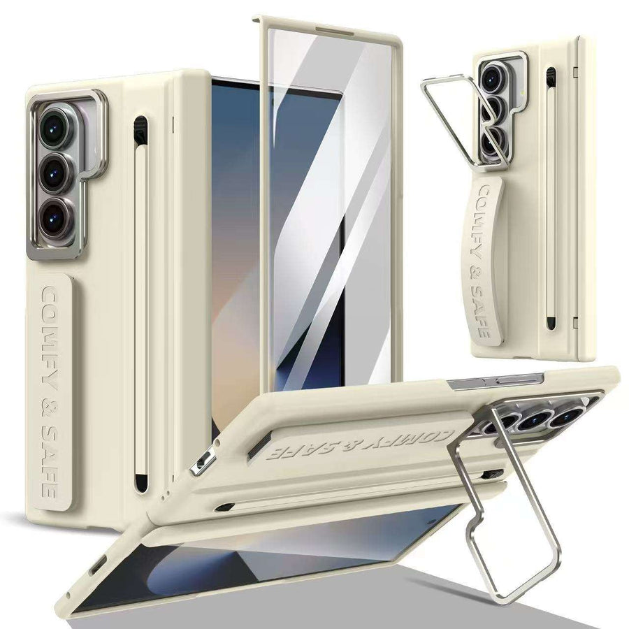 Galaxy Z Fold 7 Premium Grip Strap Case with S Pen Holder & Stand