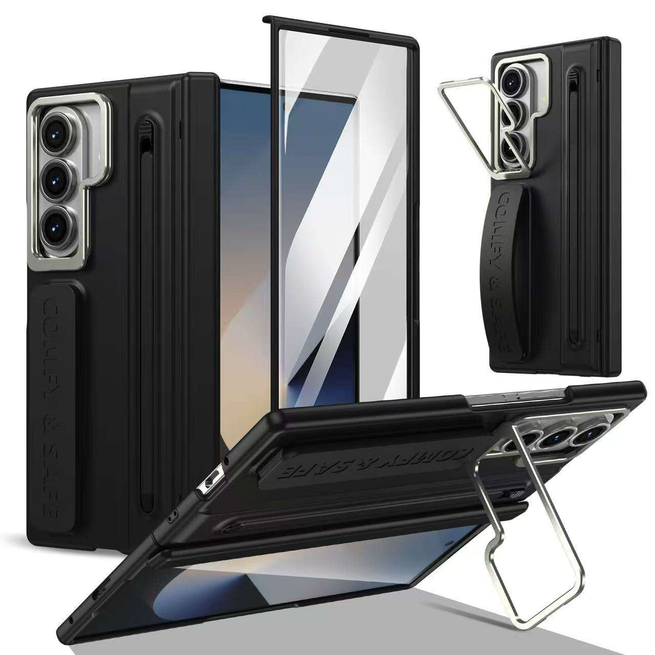 Galaxy Z Fold 6 Premium Grip Strap Case with S Pen Holder & Stand