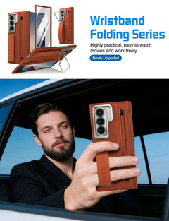 Galaxy Z Fold 6 Premium Grip Strap Case with S Pen Holder & Stand