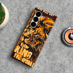 Samsung Galaxy Z Fold 5 Carbon Fiber Texture Tiger Lion Design Hard Pc MagSafe Case Cover