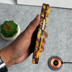 Samsung Galaxy Z Fold 5 Carbon Fiber Texture Tiger Lion Design Hard Pc MagSafe Case Cover