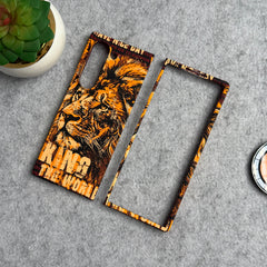 Samsung Galaxy Z Fold 5 Carbon Fiber Texture Tiger Lion Design Hard Pc MagSafe Case Cover
