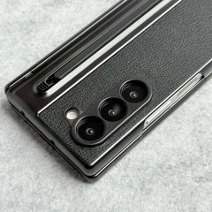 Samsung Galaxy Z Fold 5 Chrome Plating front Glass Protection Hinge Case Folding Cover