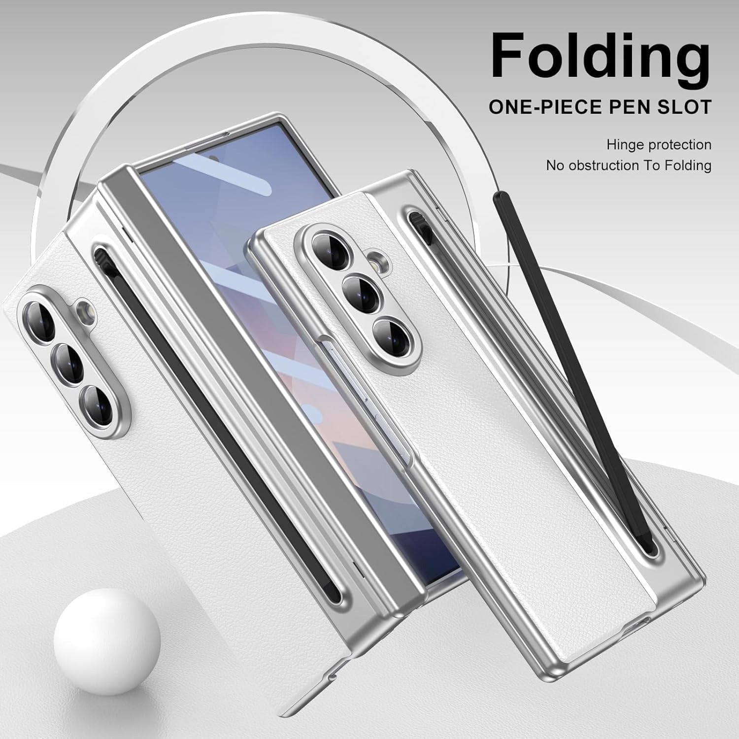 Samsung Galaxy Z Fold 6 Chrome Plating front Glass Protection Hinge Case Folding Case Cover