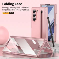 Samsung Galaxy Z Fold 6 Chrome Plating front Glass Protection Hinge Case Folding Case Cover