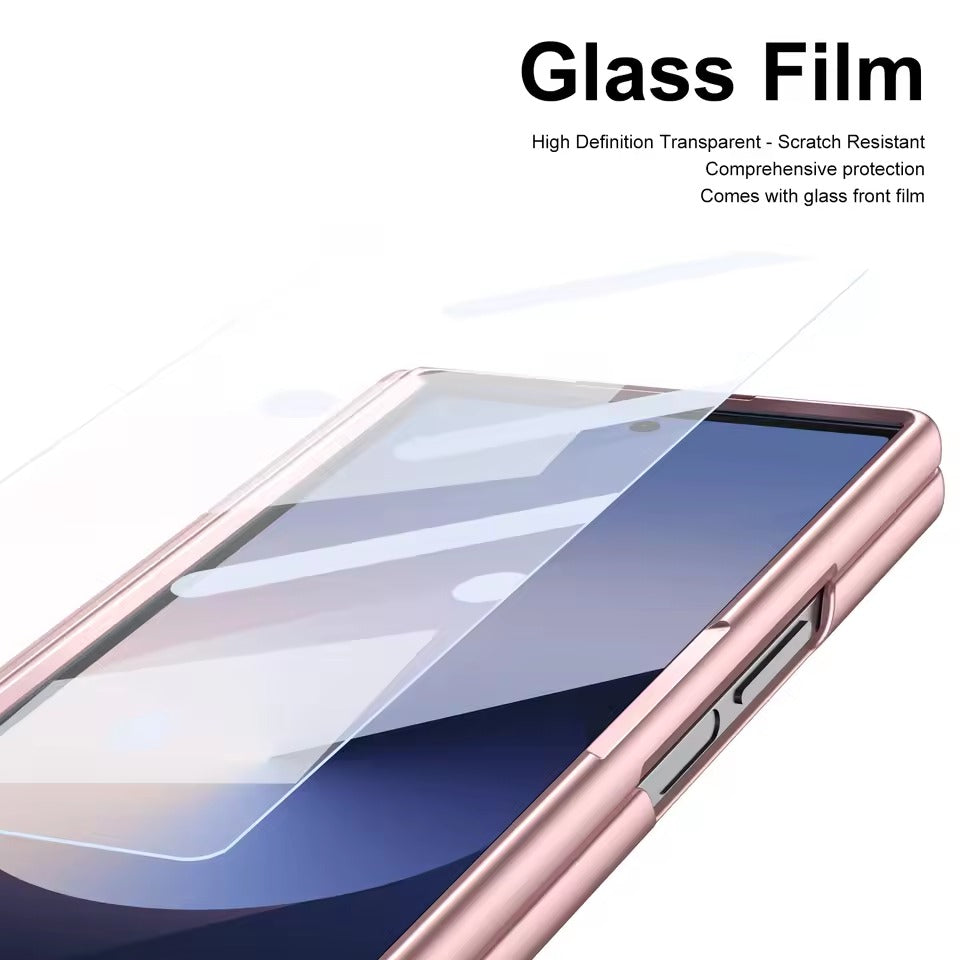 Samsung Galaxy Z Fold 6 Chrome Plating front Glass Protection Hinge Case Folding Case Cover