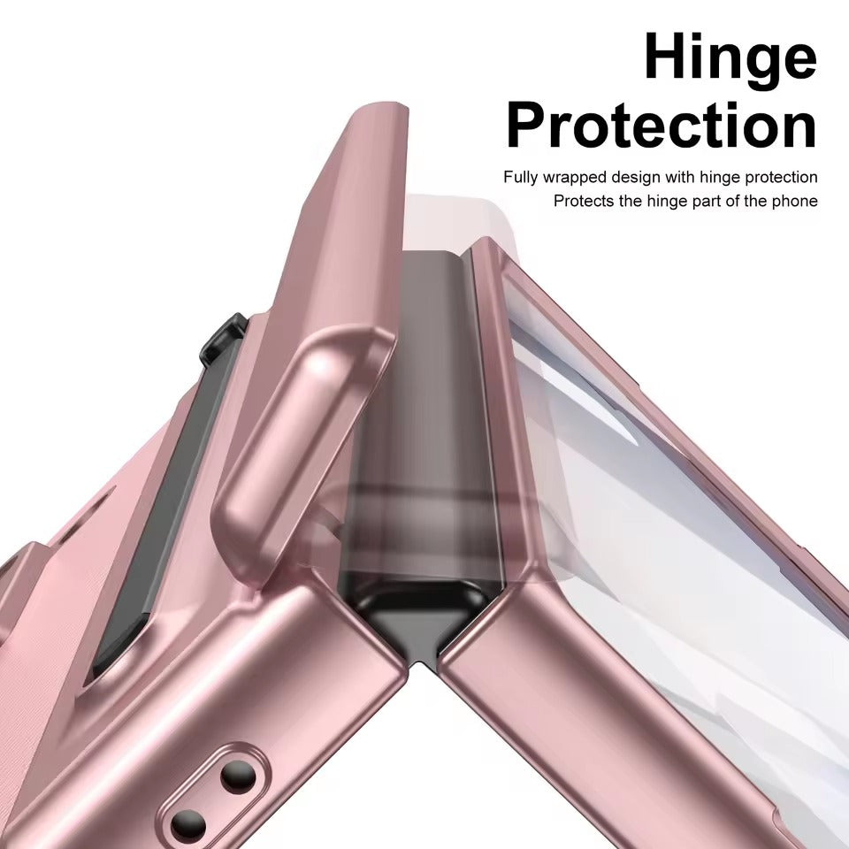 Samsung Galaxy Z Fold 6 Chrome Plating front Glass Protection Hinge Case Folding Case Cover