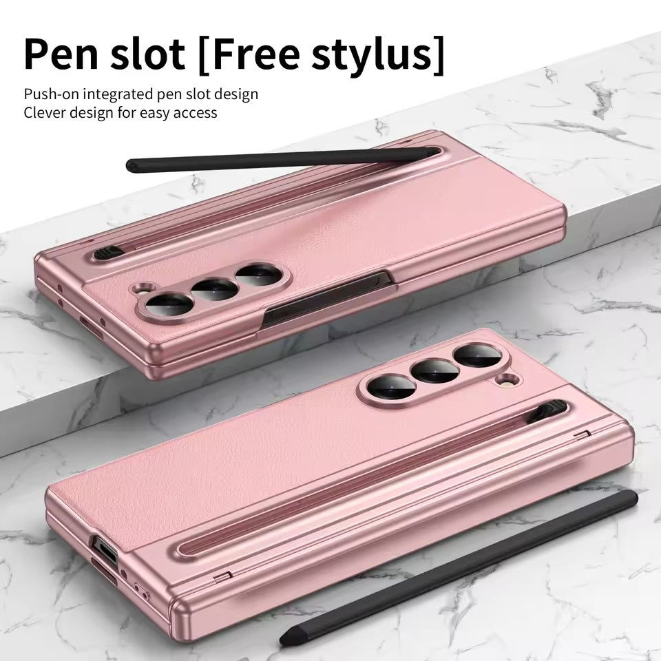 Samsung Galaxy Z Fold 6 Chrome Plating front Glass Protection Hinge Case Folding Case Cover