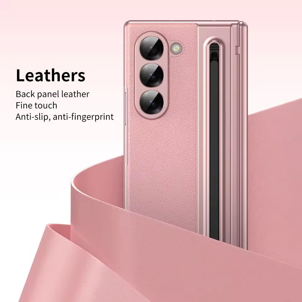 Samsung Galaxy Z Fold 6 Chrome Plating front Glass Protection Hinge Case Folding Case Cover