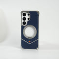 Galaxy S26 Ultra Premium Leather Aluminium Metal Snap On Rotating Stand case