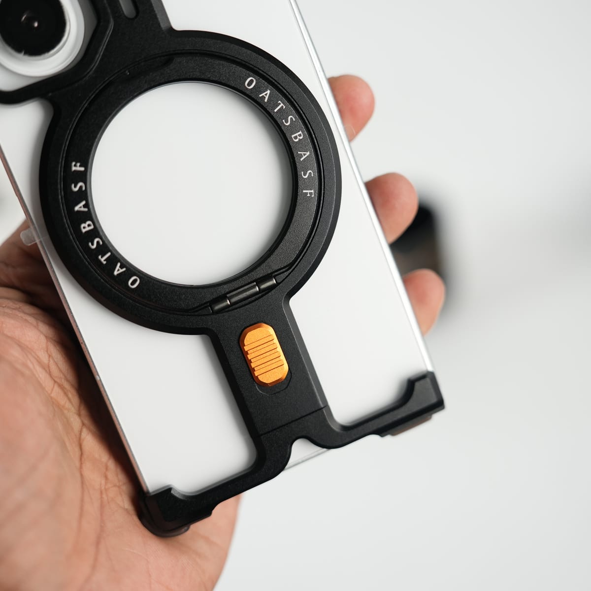 FRATO Aeroflex Metal Galaxy Fold 7 Metal Frameless Bumper Case With Rotating Stand